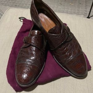Ferragamo monk strap alligator men’s
